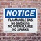 Signmission Flammable Gas No Smoking No Open Flames No Sparks OSHA Notice Sign, Plastic, 10in W x 7in L, 2PK OS-2PACK-NS-P-710-L-12757 - alternate 8
